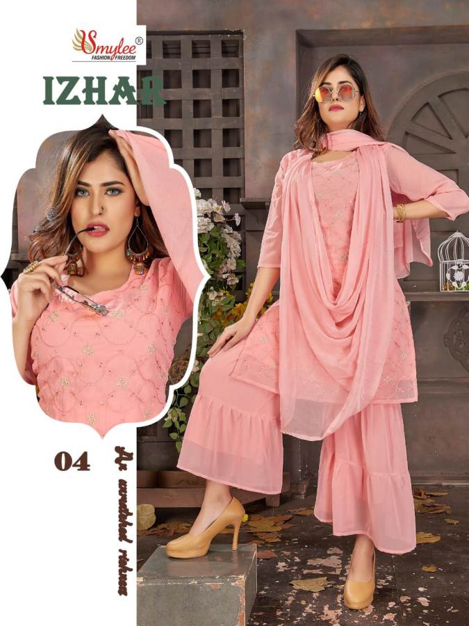 Smylee Izhaar Latest Designer Party Wear Heavy Chiffon Ready Made Collection